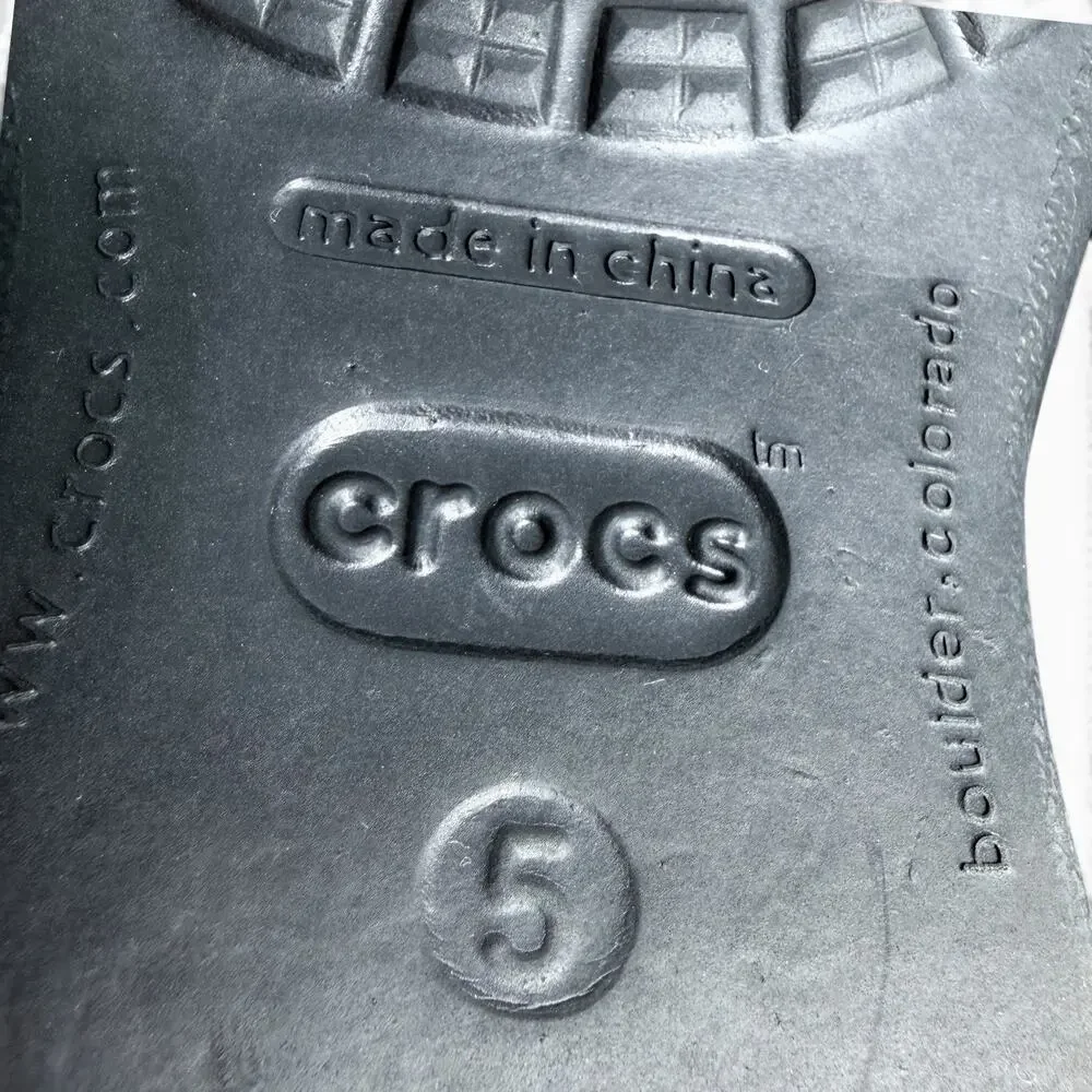 Crocs Womens Sz 5 Black Flip Flop Sandals Thong Comfort Casual Lightweight